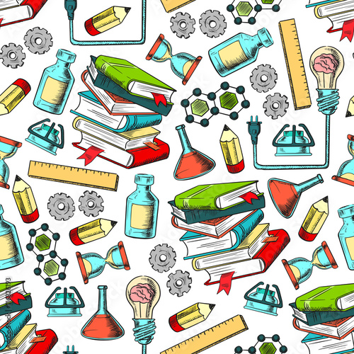 Physics and chemistry seamless pattern