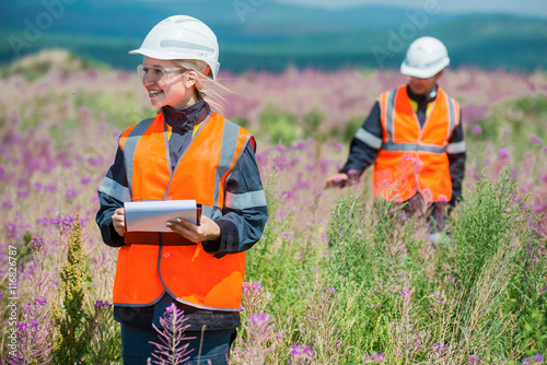 Researching recultivated field photo