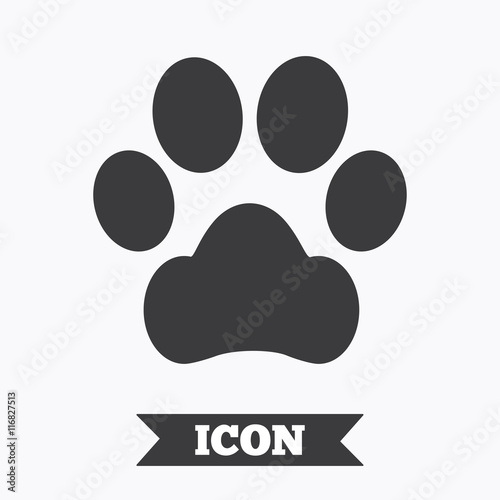Dog paw sign icon. Pets symbol.