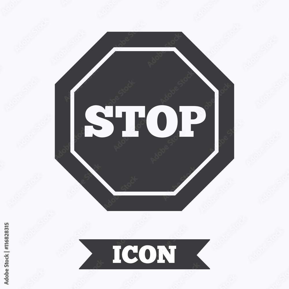 Traffic stop sign icon. Caution symbol. Traffic stop sign icon. Caution symbol.