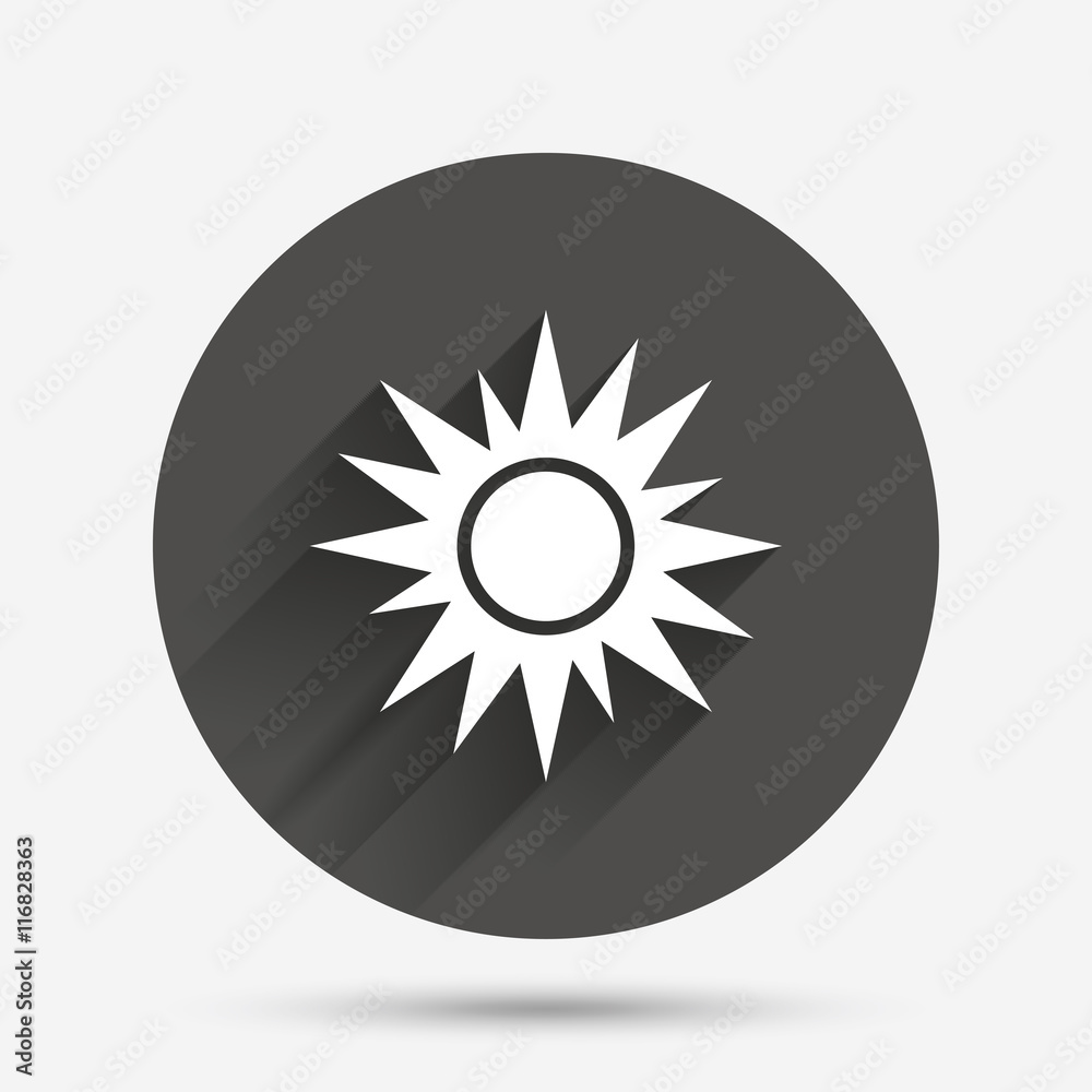 Sun sign icon. Solarium symbol. Heat button. Sun sign icon. Solarium symbol. Heat button.