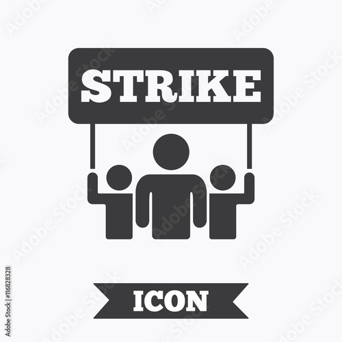 Strike sign icon. Group of people symbol.