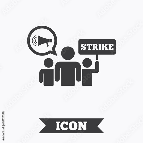 Strike sign icon. Group of people symbol.