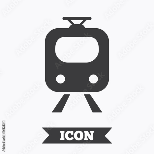 Subway sign icon. Train, underground symbol.