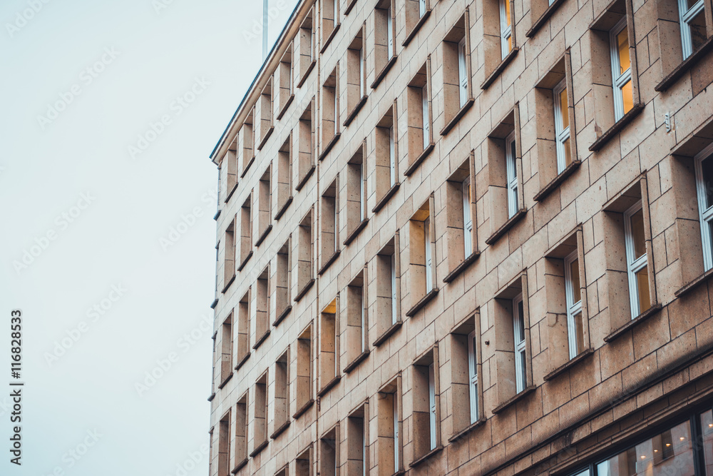 Multiple story building with block exterior