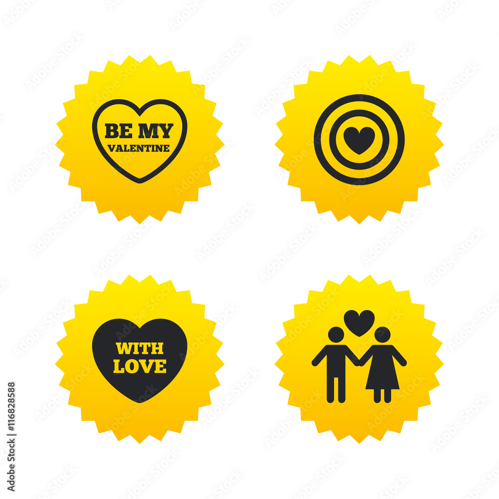 Valentine day love icons. Target aim with heart. Valentine day love icons. Target aim with heart.