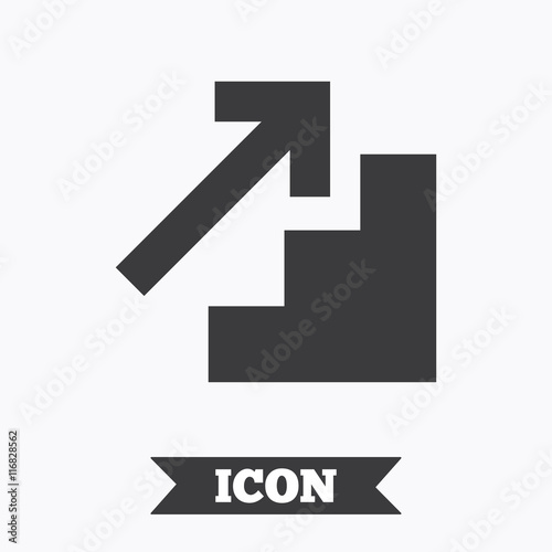 Upstairs icon. Up arrow sign.