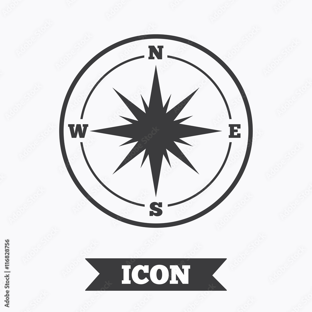 Compass sign icon. Windrose navigation symbol. Compass sign icon. Windrose navigation symbol.