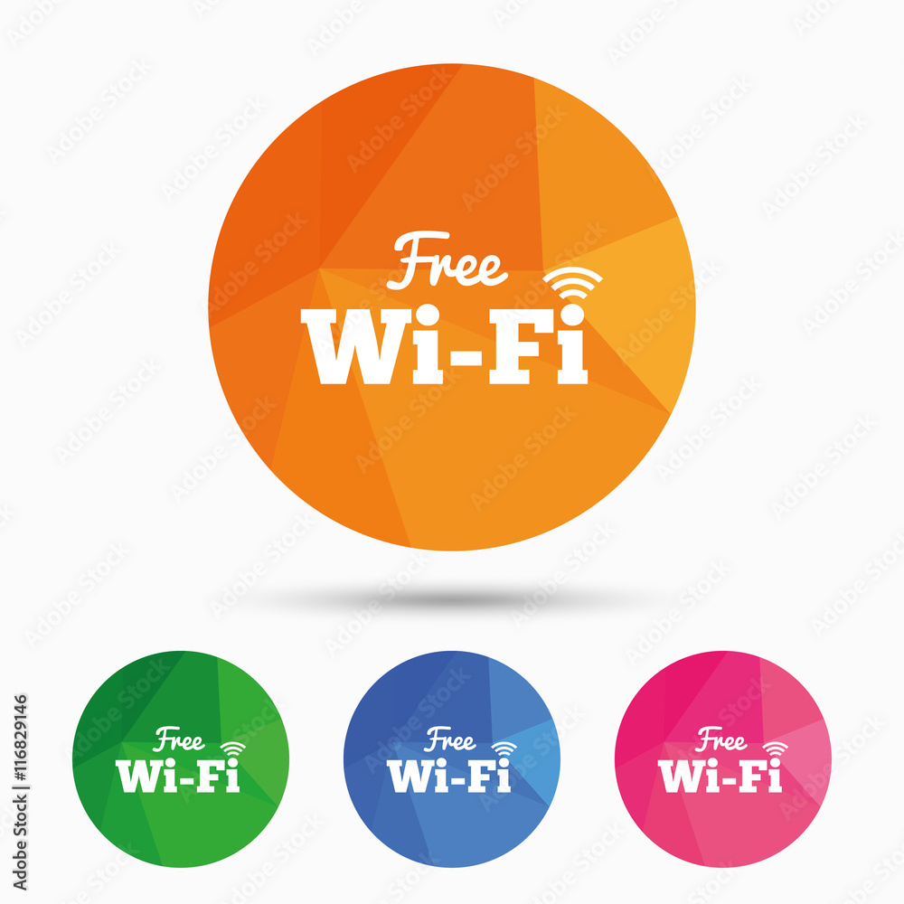 Free wifi sign. Wifi symbol. Wireless Network. Free wifi sign. Wifi symbol. Wireless Network.