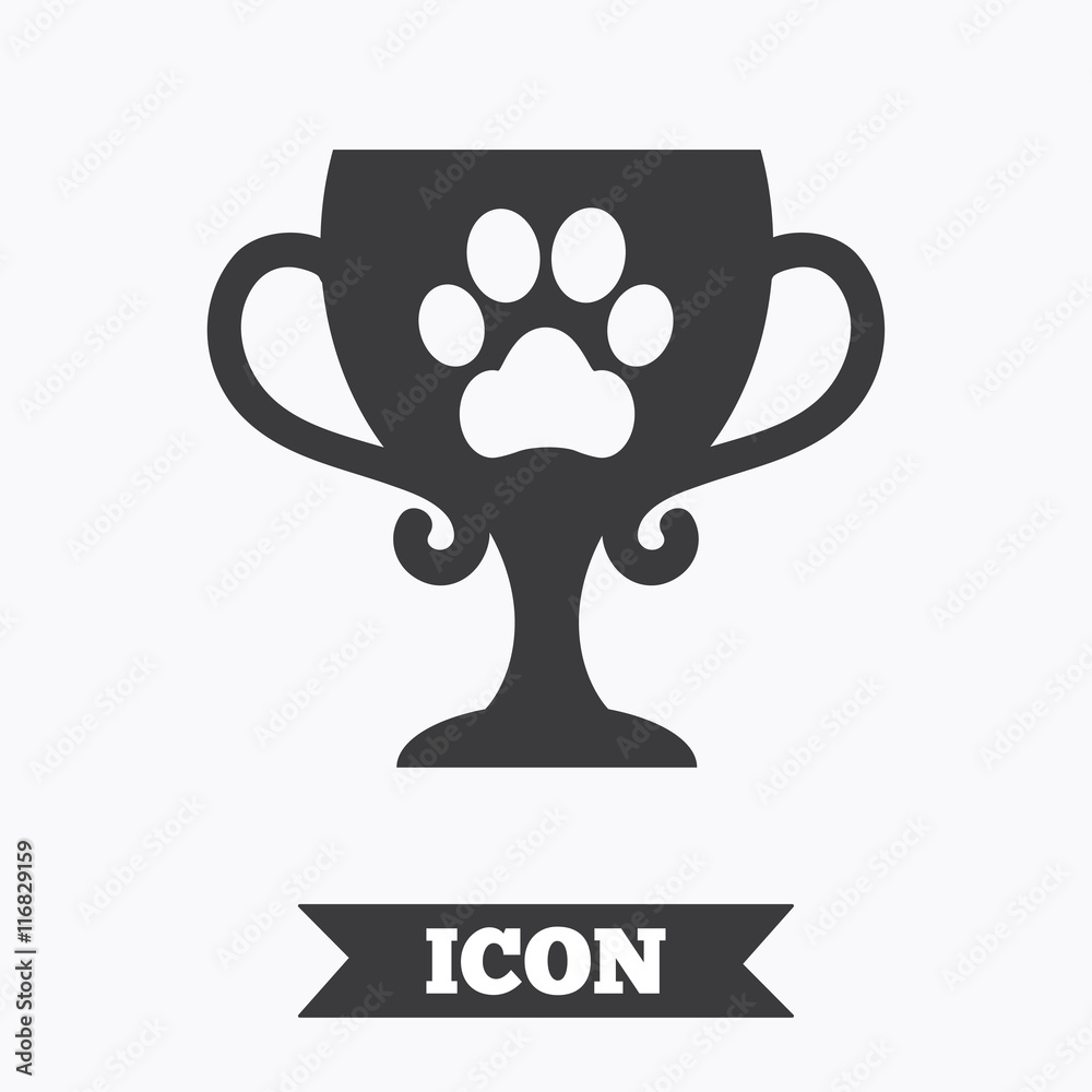 Winner pets cup sign icon. Trophy for pets. Winner pets cup sign icon. Trophy for pets.