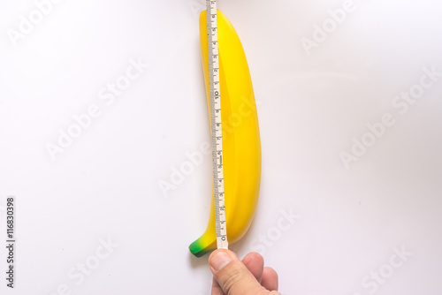 banana with measurement tape men penis size concept