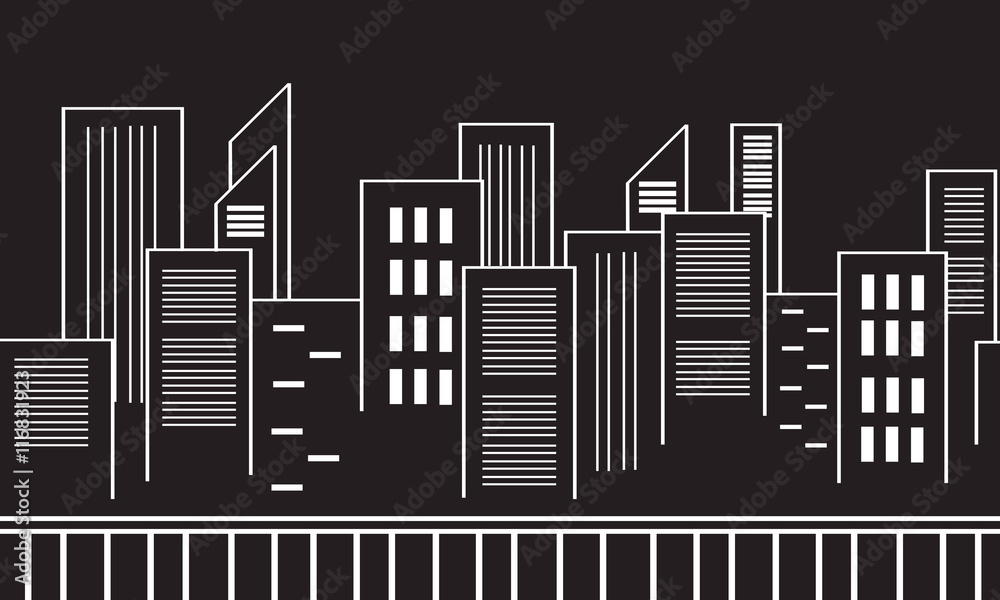 Collection stock vector city silhouettes
