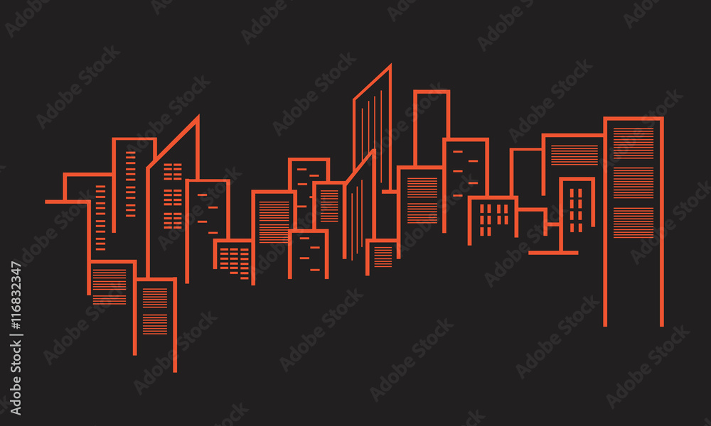 Obraz premium Silhouetet of urban design vector