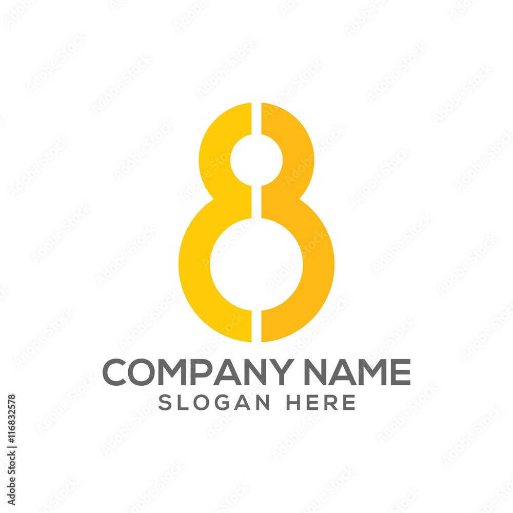 Number 8 cloud icon logo vector Number 8 cloud icon logo vector