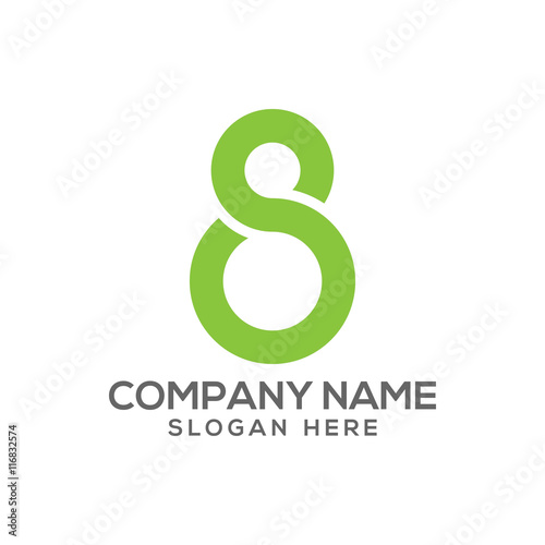 Number 8 cloud icon logo vector