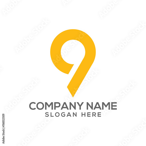 Number 9 icon logo vector