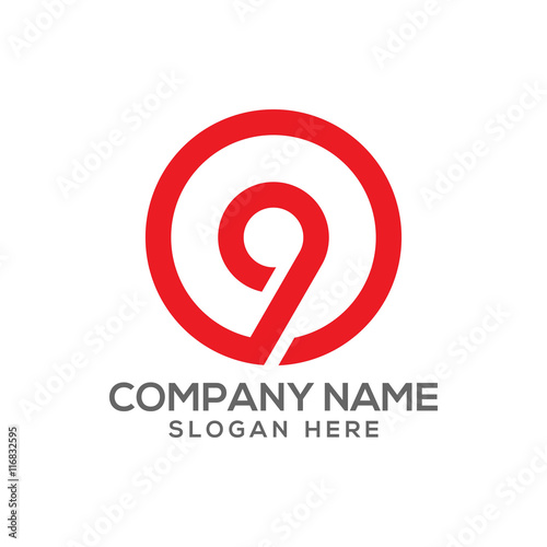 Number 9 icon logo vector