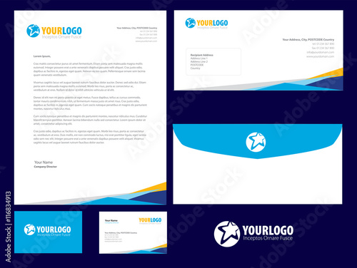 Corporate stationery template design with Abstract elements