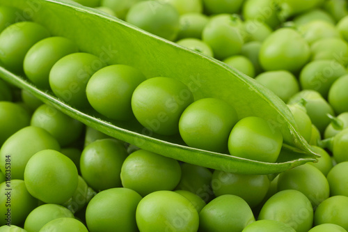 Young grean peas background