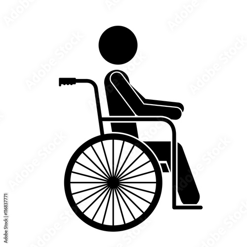 wheelchair for disabled person isolated icon design, vector illustration  graphic 
