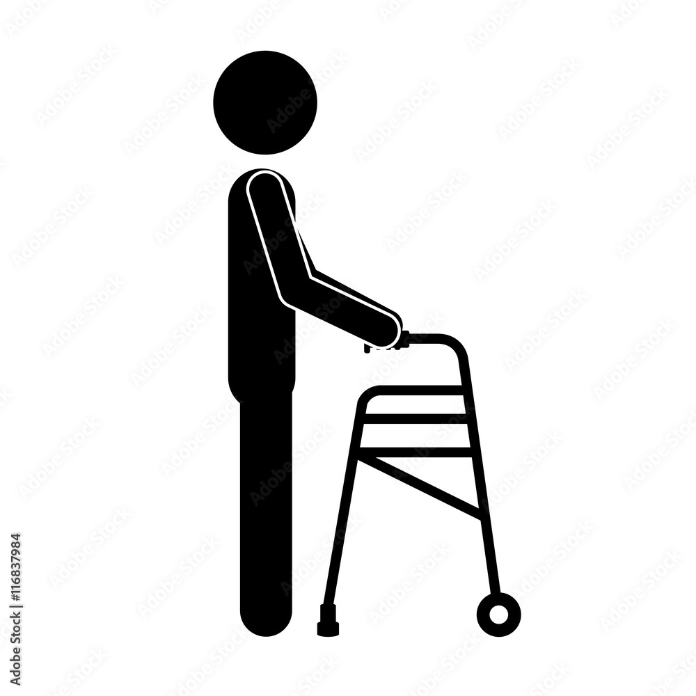 walker for disabled person isolated icon design, vector illustration graphic walker for disabled person isolated icon design, vector illustration graphic