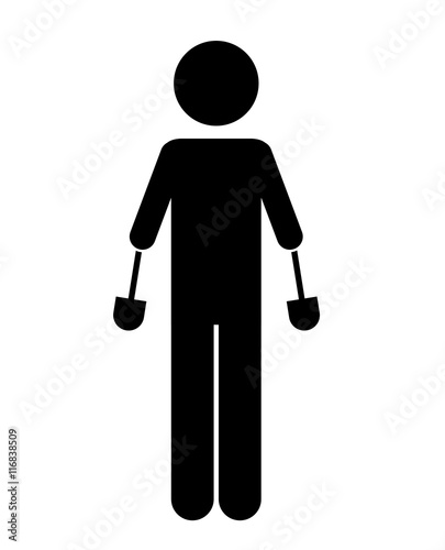 person with hand prosthesis isolated icon design, vector illustration  graphic 