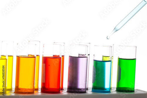 Chemistry flask glassware for test laboratory.