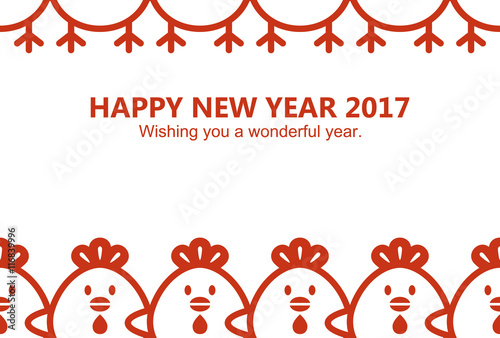 New years chickens white Background