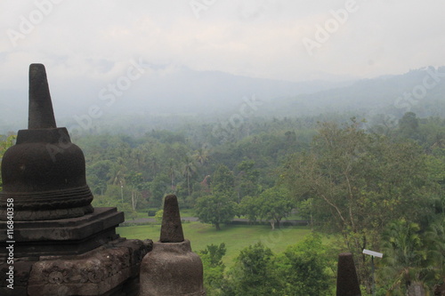View From Borobudur Temple Yogyakarta Central Java