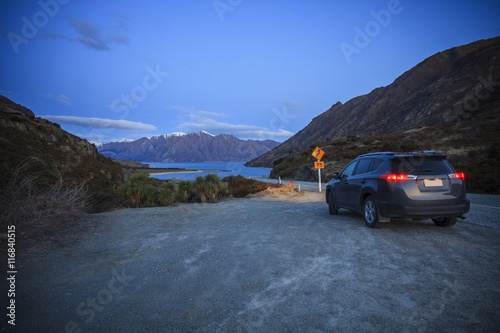 beautiful scenic of lake hawea in south island new zealand once