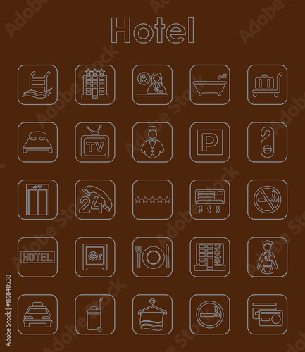 Set of hotel simple icons