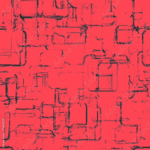 Abstract seamless red grunge pattern, vintage oldish print