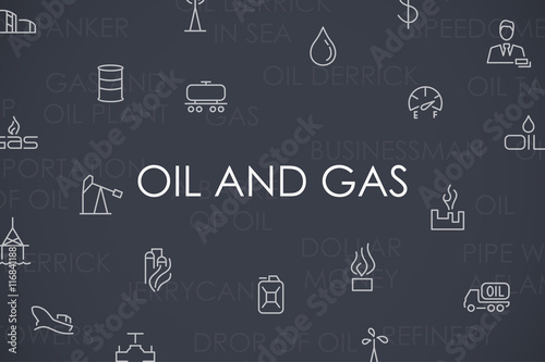 Oil and Gas Thin Line Icons