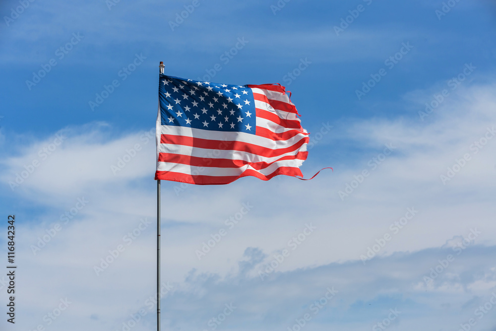 American flag on a flagpole