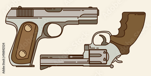 Gun, icon, flat, vector, illustration