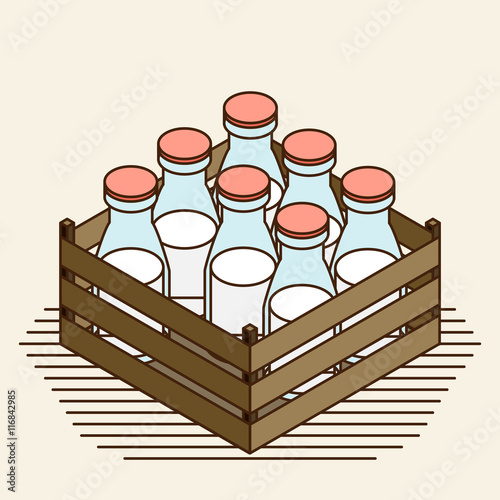 Bottle of milk vector image set