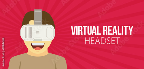A man with isometric virtual reality headset.