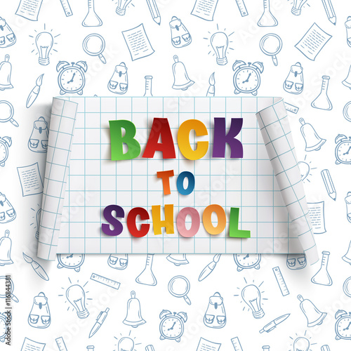 Back to school curved paper banner.