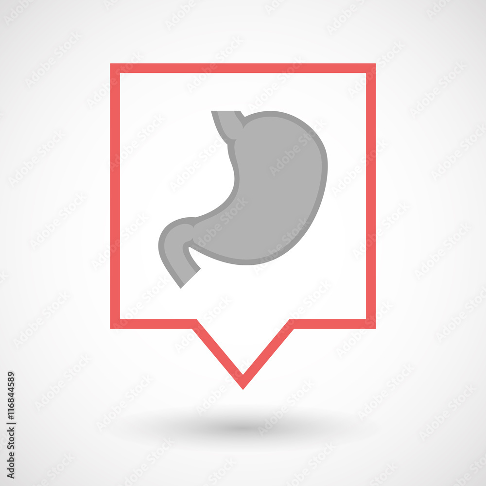 Isolated line art tooltip icon with a healthy human stomach ico Isolated line art tooltip icon with a healthy human stomach ico