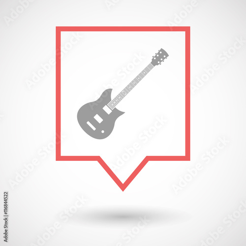 Isolated line art tooltip icon with  an electric guitar