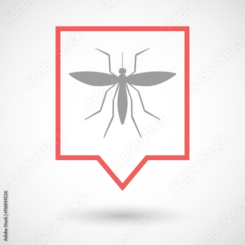 Isolated line art tooltip icon with  a mosquito