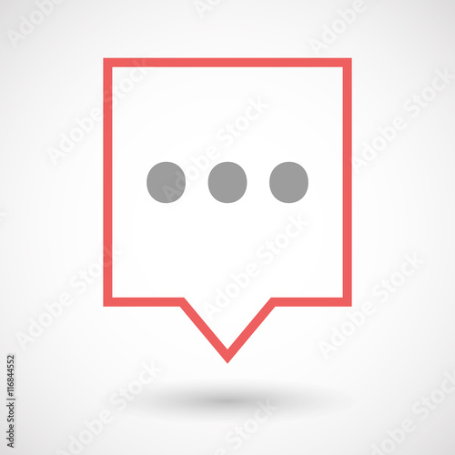 Isolated line art tooltip icon with  an ellipsis orthographic si