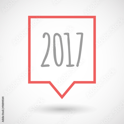 Isolated line art tooltip icon with  a 2017 year  number icon