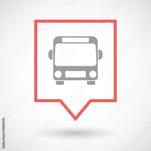 Isolated line art tooltip icon with  a bus icon