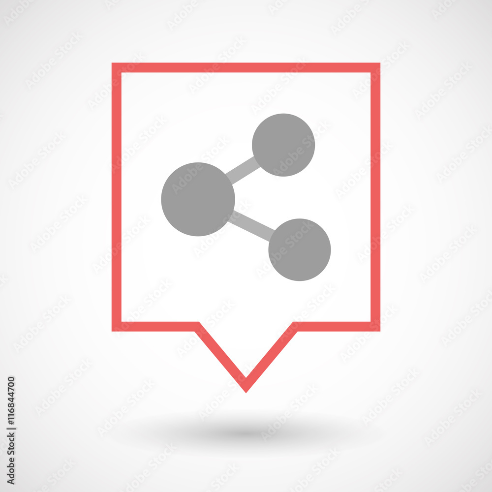 Isolated line art tooltip icon with a network sign Isolated line art tooltip icon with a network sign
