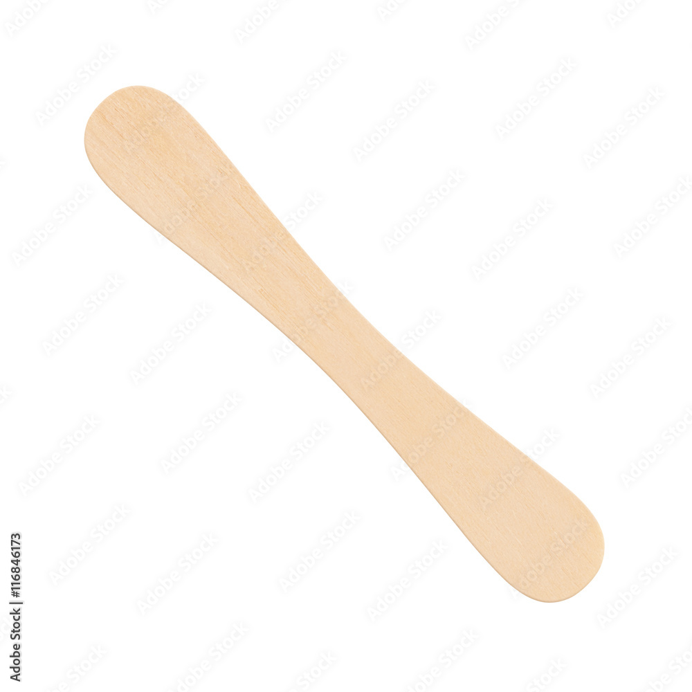 Wooden ice cream stick on a white background Wooden ice cream stick on a white background