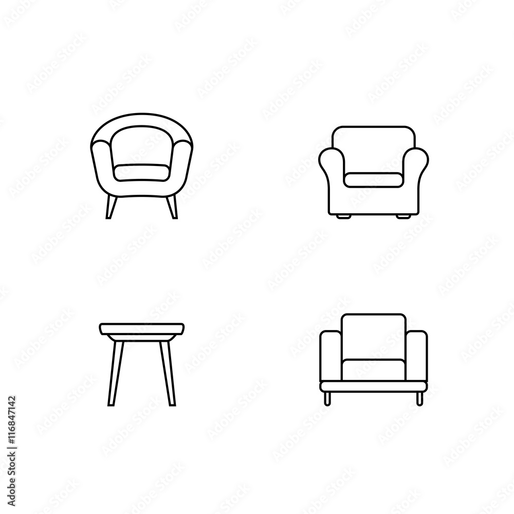Furniture vector icons