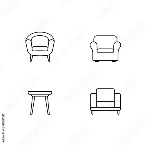 Furniture vector icons