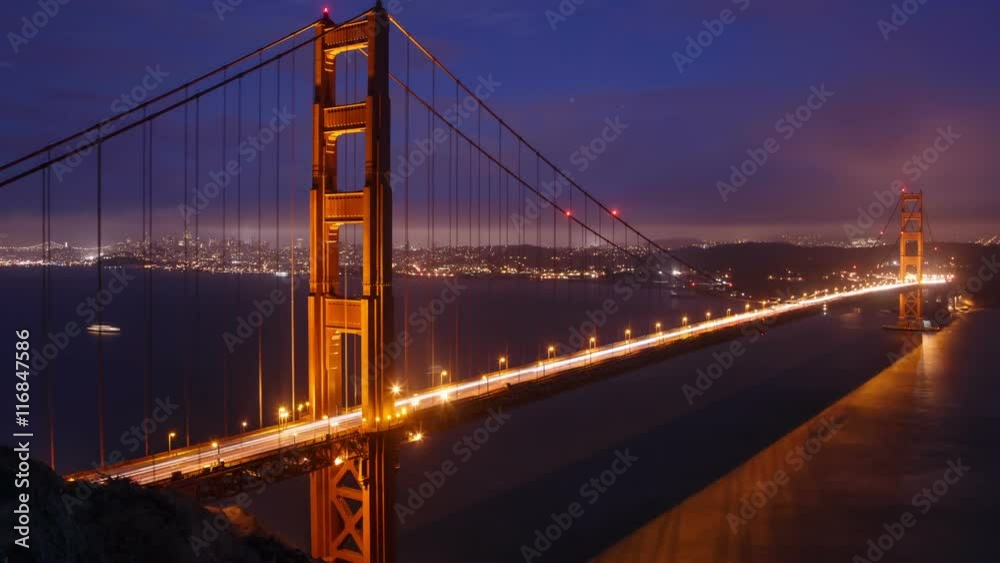 San Francisco's Golden Gate Bridge. Time Lapse.