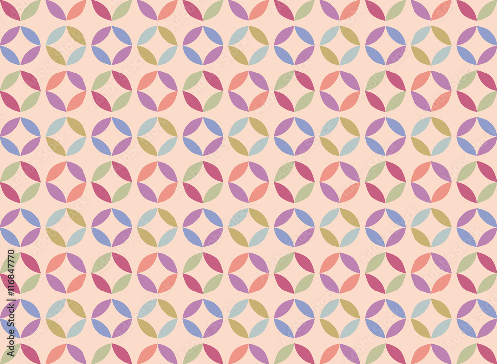 Vector abstract circle geometric pattern ornament background for cards, web, fabric, textures, wallpapers, tile, mosaic. colorful spring summer pattern